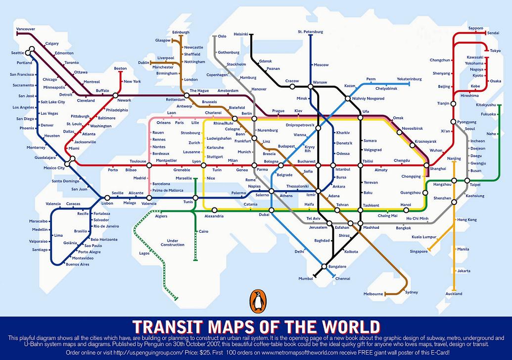 Transit Map of the World’s Transit Systems